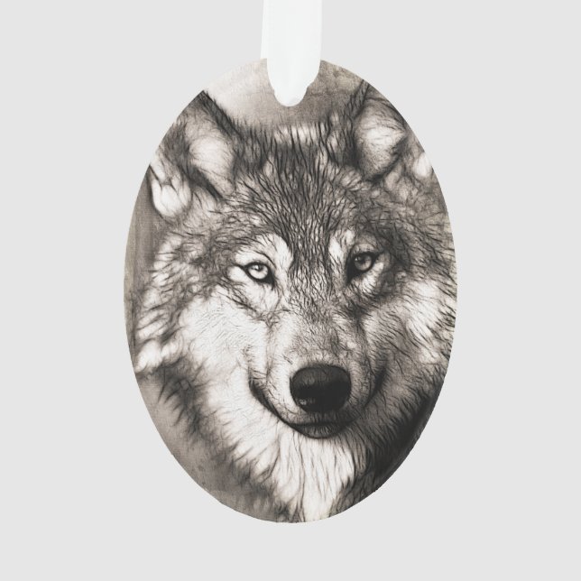 Wolf portrait ornament (Back)