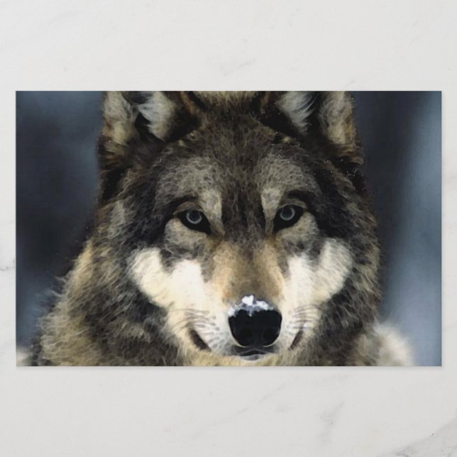 Wolf Portrait Stationery (Front)