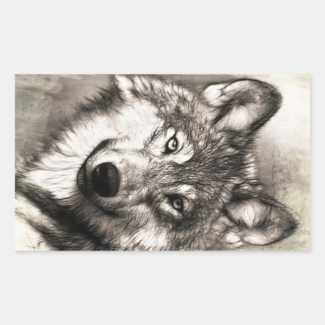 Wolf portrait sticker (Front)
