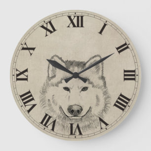 Wolf Power Large Clock