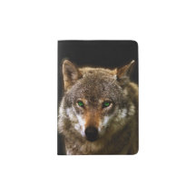 Wolf Profile with green eyes ~ editable background