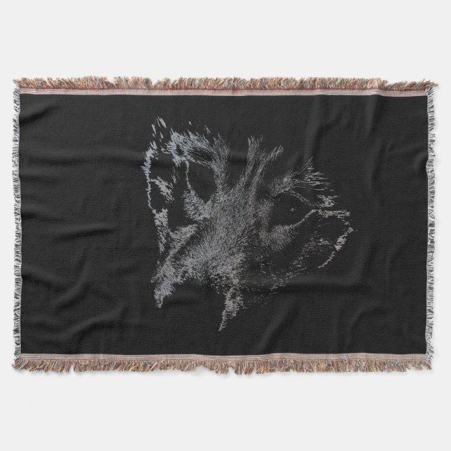 Wolf Pup Blanket Husky Wolf Pup Throw Blanket (Front)