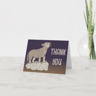 Wolf Pup Howling Thank You Card