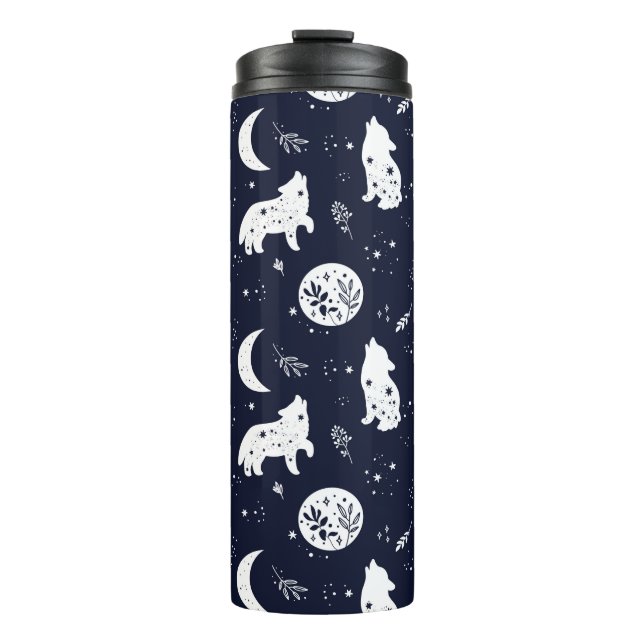 Wolf Pup Howling  Thermal Tumbler (Front)