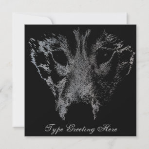 Wolf Pup Invitations Personalized Husky Wolf Card