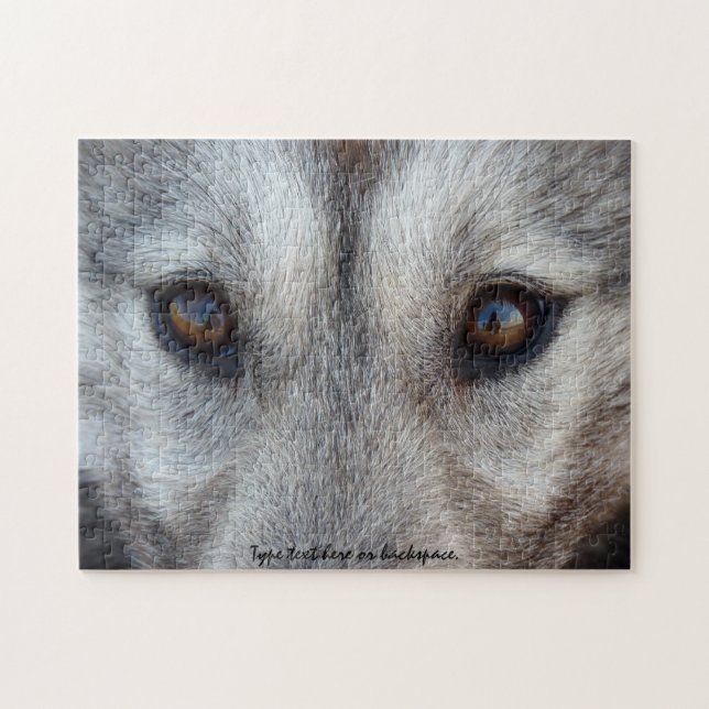 Wolf Pup Puzzle Cadeaux personnalisés Wolf Eyes (Horizontal)