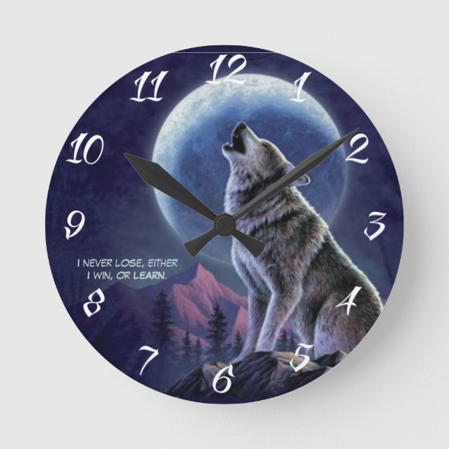 WOLF QUOTE ROUND CLOCK (Front)