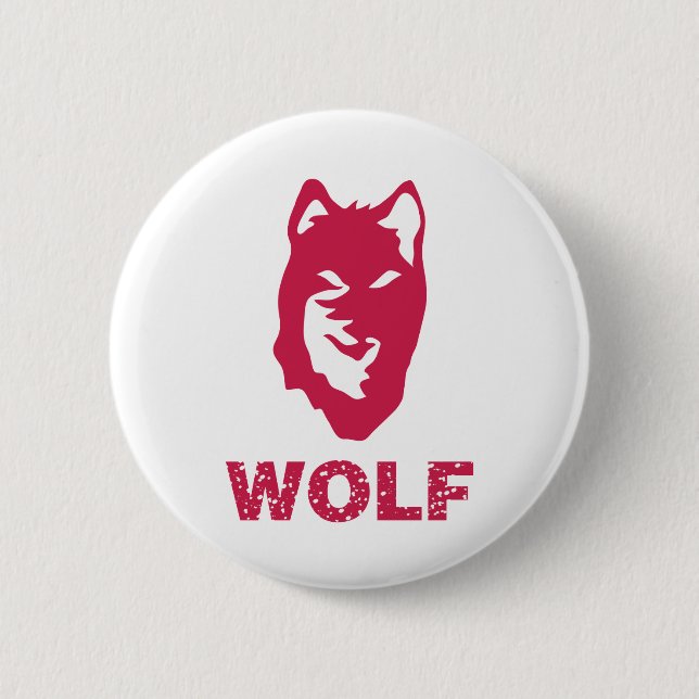 Wolf (Red) 2 Inch Round Button (Front)