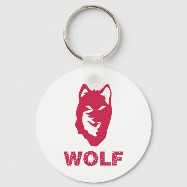 Wolf (Red) Keychain (Front)