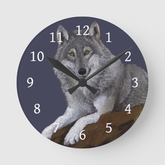 Wolf Round Clock (Front)