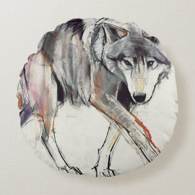 Wolf Round Pillow (Front)