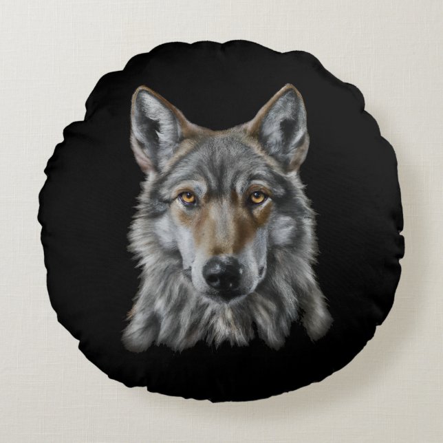 Wolf Round Pillow (Front)