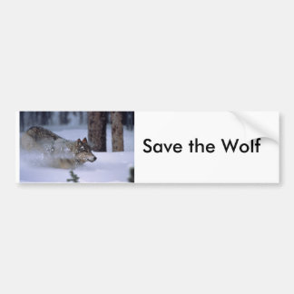 Wolf Running In Snow Bumper Sticker