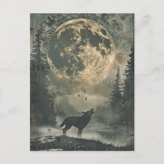 Wolf Samhain Halloween Greeting Card (Front)