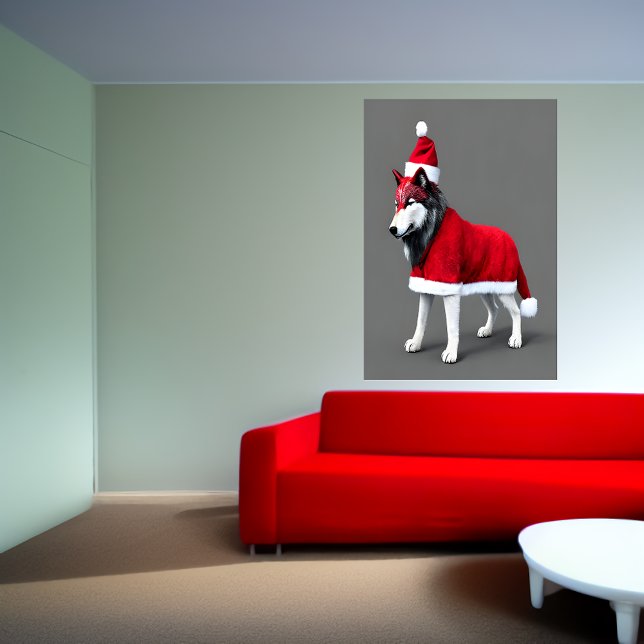 Wolf Santa Claus | AI Art Poster (Créateur téléchargé)