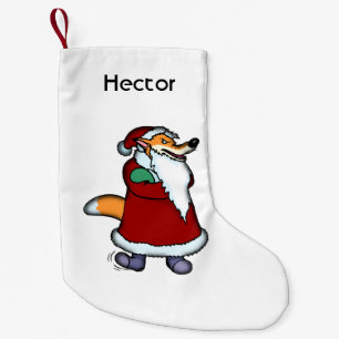 Wolf Santa Claus Name Small Christmas Stocking