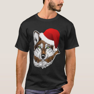 Wolf Santa Hat Christmas Long Sleeve Shirt For Wol