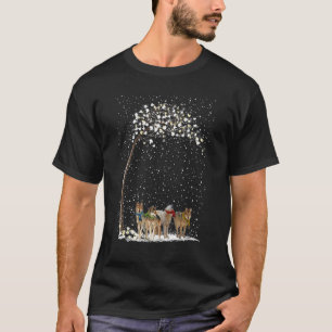 Wolf Scarf Winter Christmas Tree Xmas Snowy T-Shirt