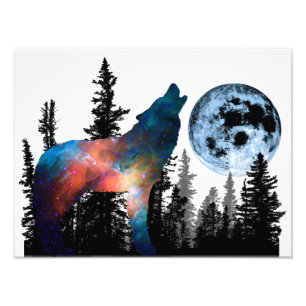 Wolf Scream Animal Forest Wild Nature World Terr Photo Print