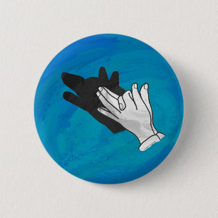 Wolf Shadow on Blue 2 Inch Round Button