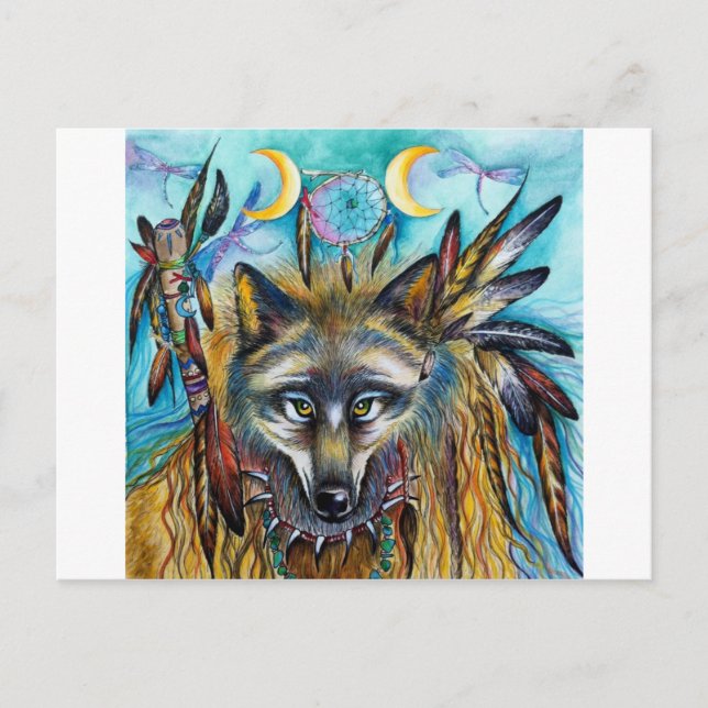 Wolf Shaman Spirit Postcard (Front)