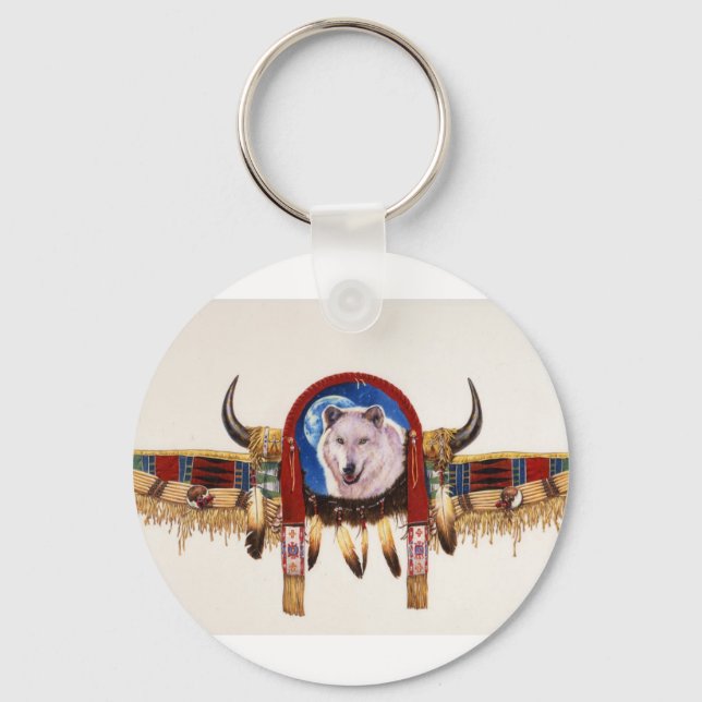 Wolf Shield Native American Keychain (Front)
