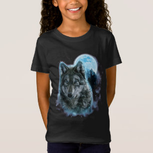 Wolf Shirt, Grey Wolf Hunting Ground, Icy Moon T-Shirt