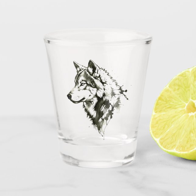 Wolf Shot Glass (Front)
