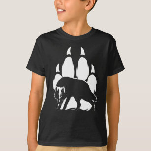 Wolf Silhouette and Footprint T-Shirt