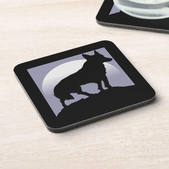 WOLF SILHOUETTE COASTER (Left Side)