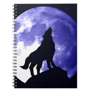 Wolf Silhouette & Full Moon Notebook
