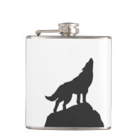 wolf silhouette howling - Choose background color