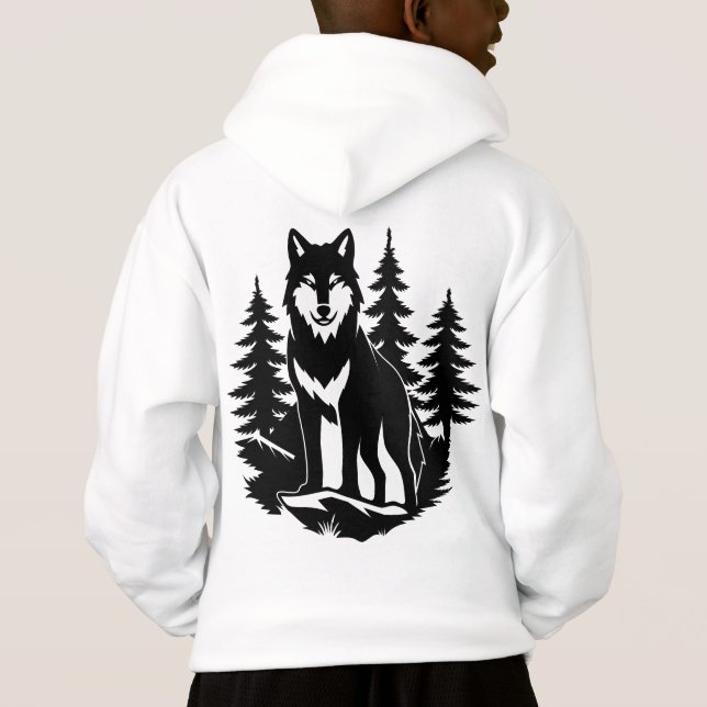 Wolf Silhouette in Forest (Back)