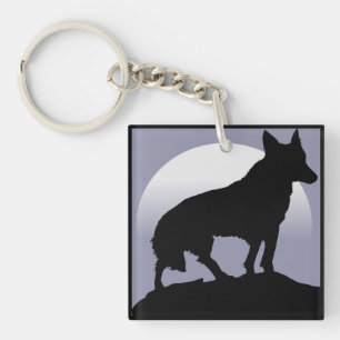 WOLF SILHOUETTE KEYCHAIN