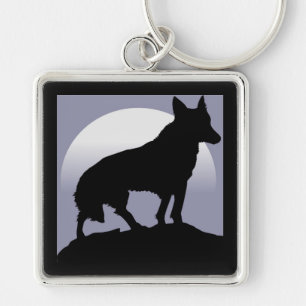 WOLF SILHOUETTE KEYCHAIN