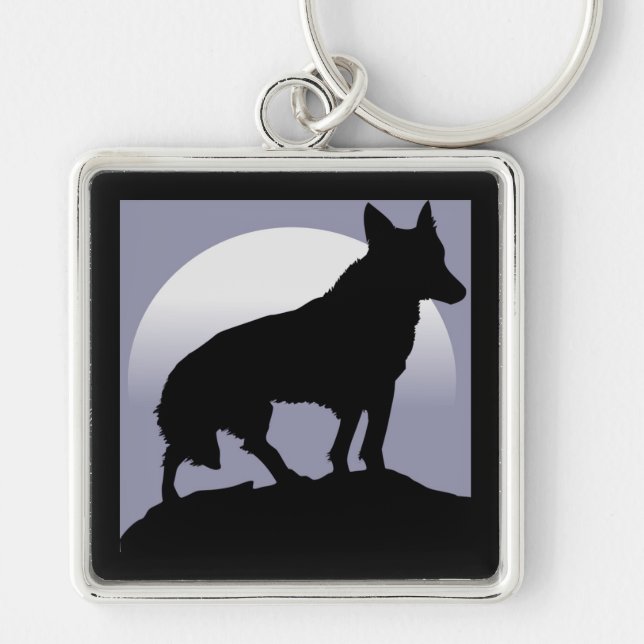 WOLF SILHOUETTE KEYCHAIN (Front)