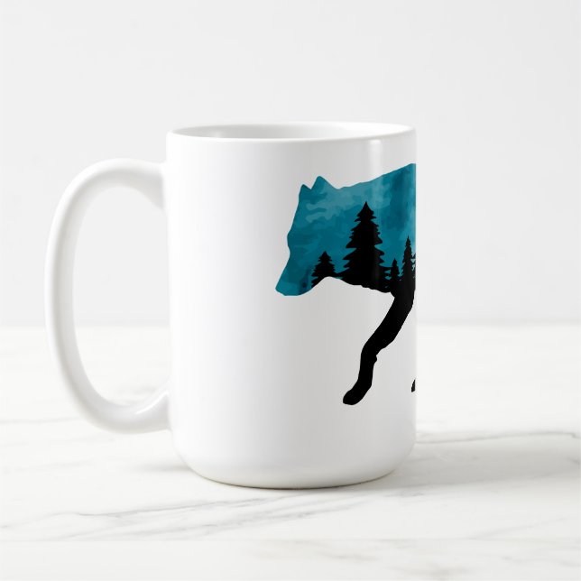 Wolf Silhouette Modern  Coffee Mug (Left)