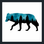 Wolf Silhouette Modern  Poster<br><div class="desc">Wolf Silhouette Modern Poster</div>