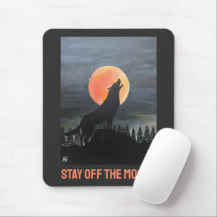 Wolf Silhouette Painting by Alfred Fox Mouse Pad