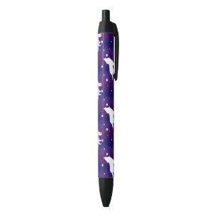Wolf Silhouette Starry Night Galaxy Lover Universe Black Ink Pen