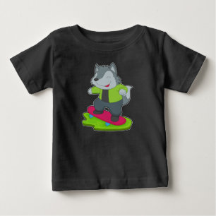 Wolf Skater Skateboard Baby T-Shirt