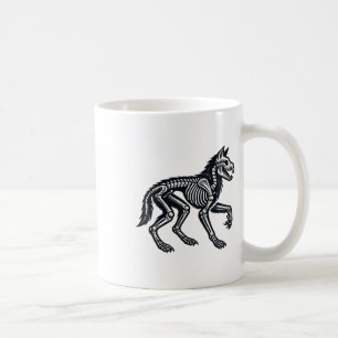 Wolf Skeleton Halloween  Coffee Mug