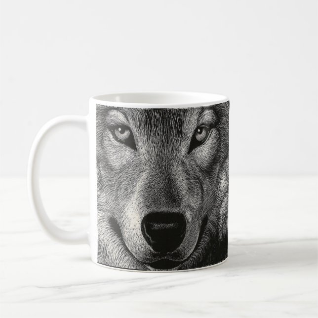 Wolf Sketch Mug (Left)