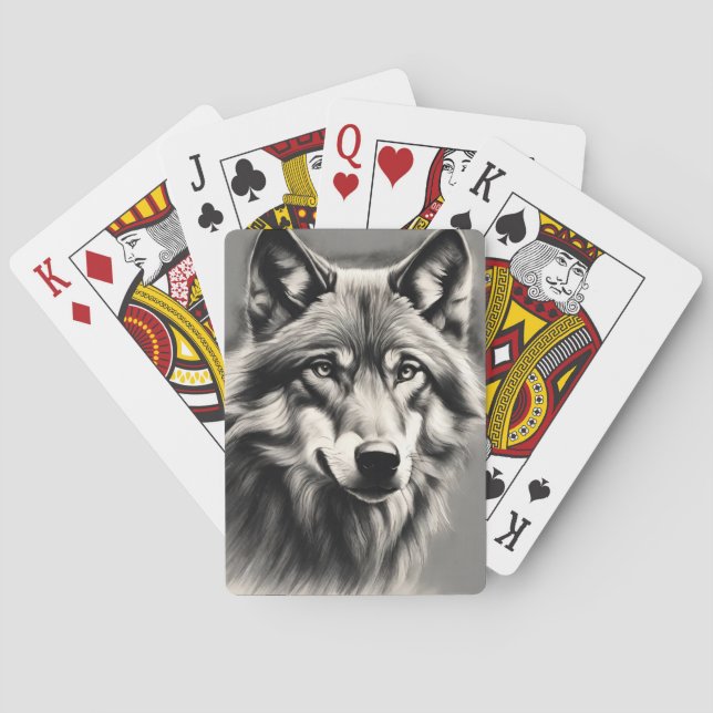 Wolf Sketch Playing Cards (Back)