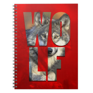 Wolf Sketchbook Animal Photograph with Typography Notebook