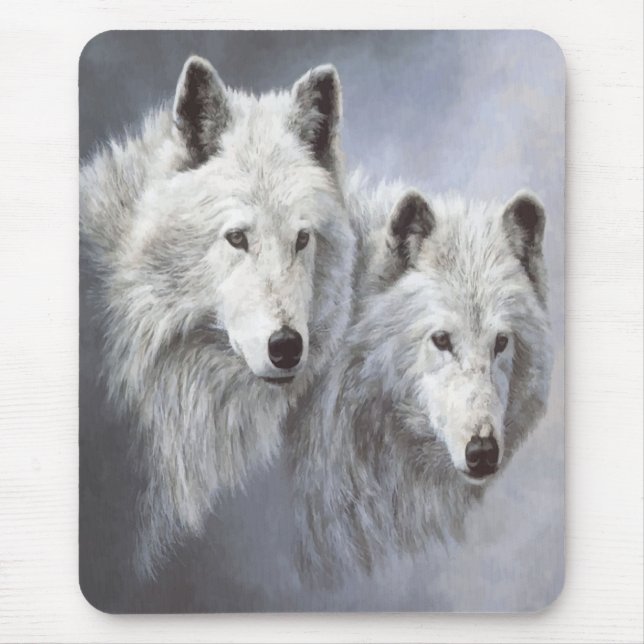 Wolf Snow Buddies Mousepad (Front)
