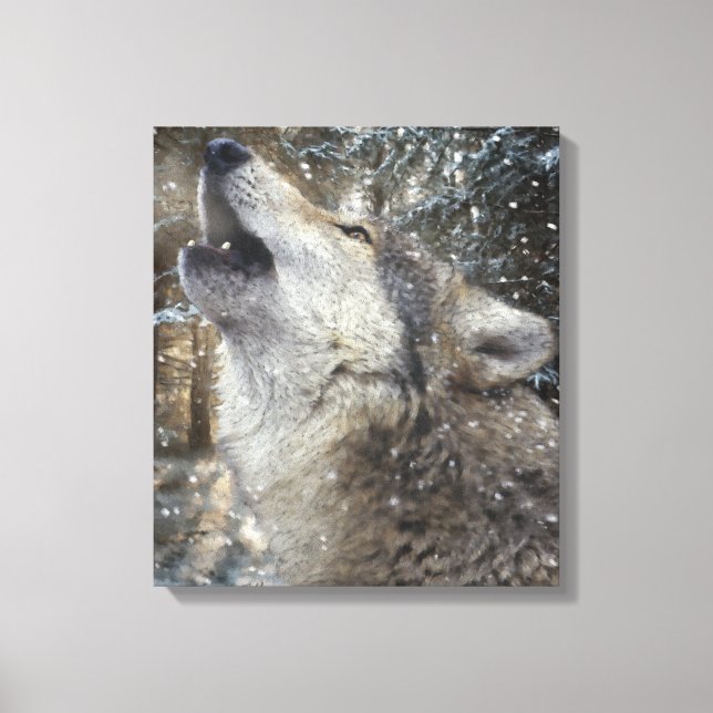Wolf Song - Pastel Canvas Print (Front)