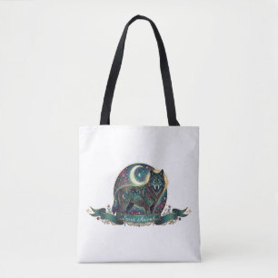 Wolf Spirit Animal Celestial Art Nouveau Tote Bag