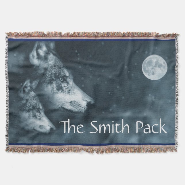 Wolf Spirit Custom Throw Blanket (Front)