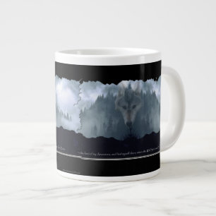 Wolf Spirit & Mountain Jumbo Soupe & Café Mug